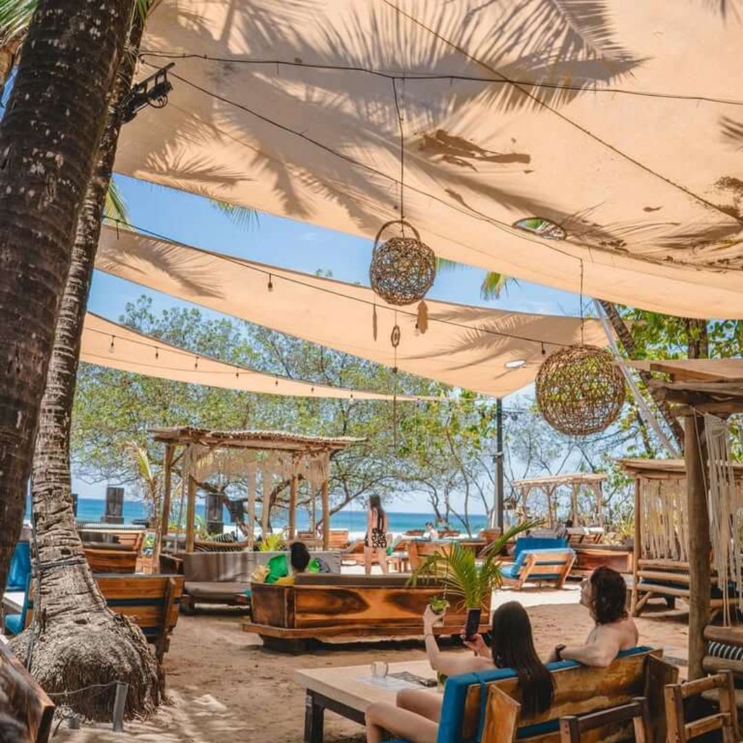 Beachfront dining banana beach in Santa Teresa Costa Rica tropical lifestyle