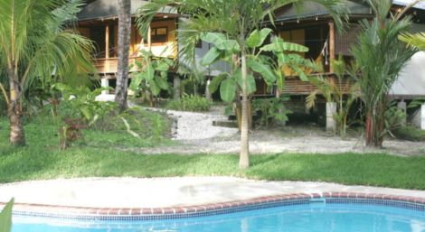 Boutique hotel bungalows with pool at Luz de Luna in Santa Teresa Costa Rica tropical garden setting